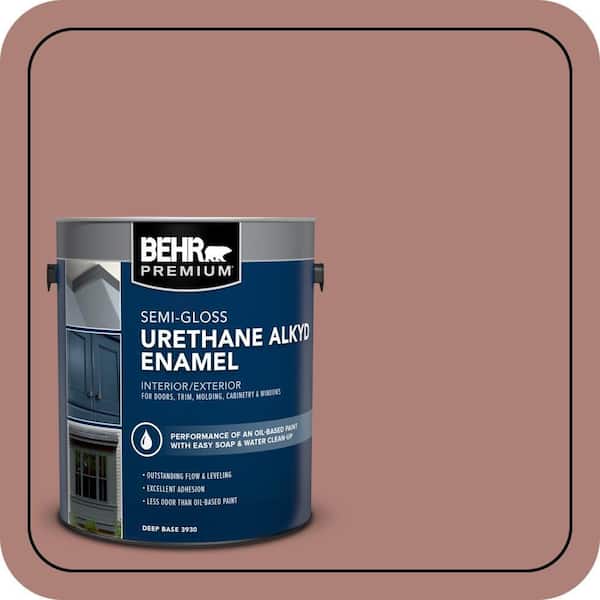BEHR PREMIUM 1 gal. #S170-5 Smoke Bush Rose Urethane Alkyd Semi-Gloss Enamel Interior/Exterior Paint (2)