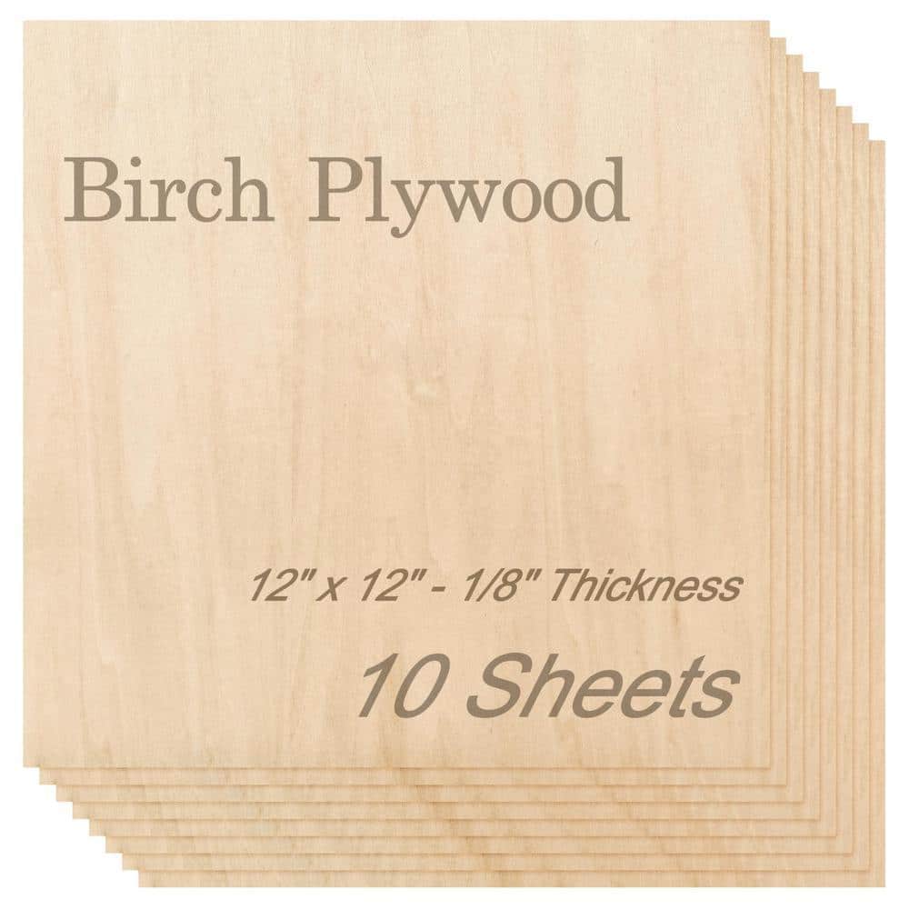 Angel Sar A-Grade Baltic Birch Wood Sheets for 1/8 in. x 1 ft. x 1 ft. DIY Handmake Laser Cutting Crafts ( 10-Pack) (2)