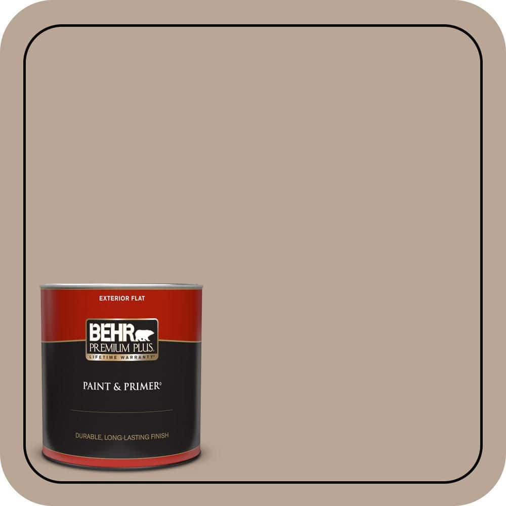 BEHR PREMIUM PLUS 1 qt. #MQ2-37 Eiffel For You Flat Exterior Paint & Primer
