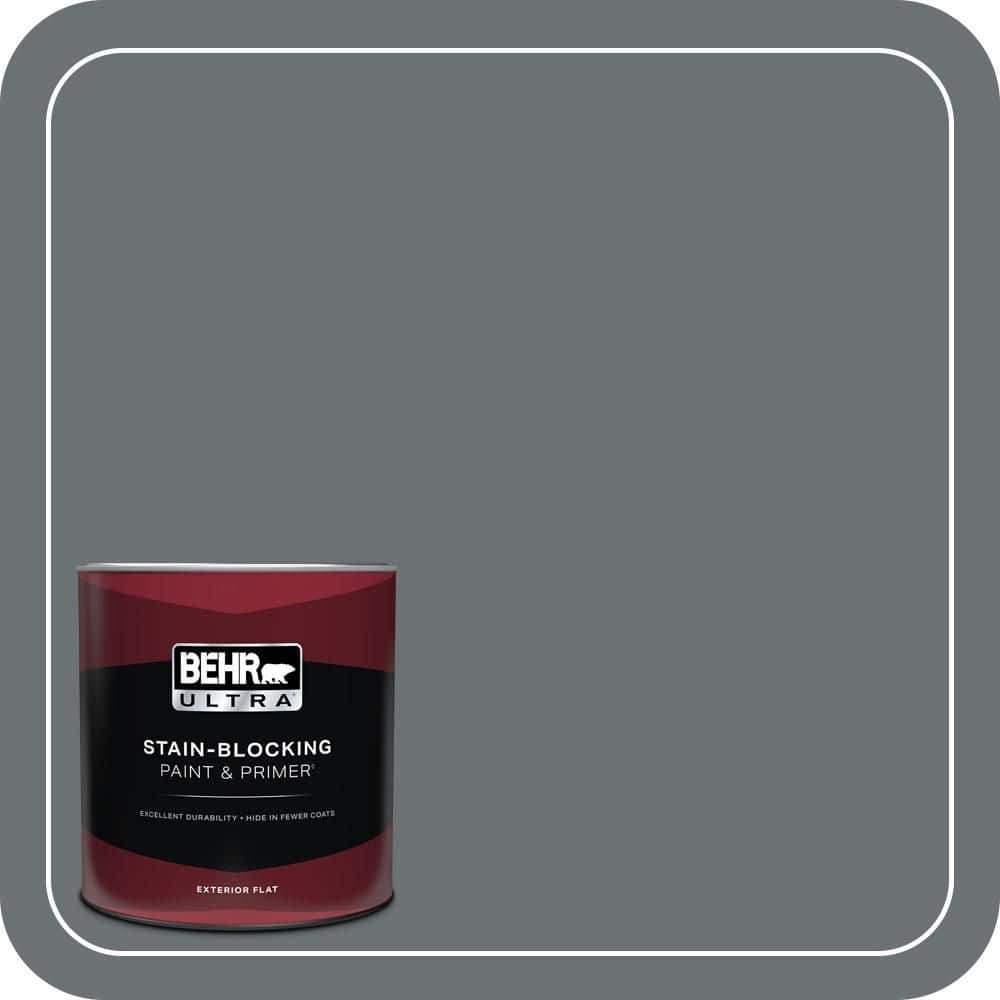 BEHR ULTRA 1 qt. #PPU18-03 Antique Tin Flat Exterior Paint & Primer