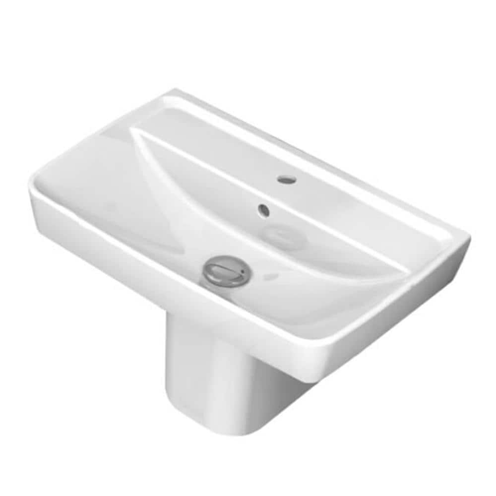 Nameeks Duru Rectangular Wall Mounted Bathroom Sink in White (1)