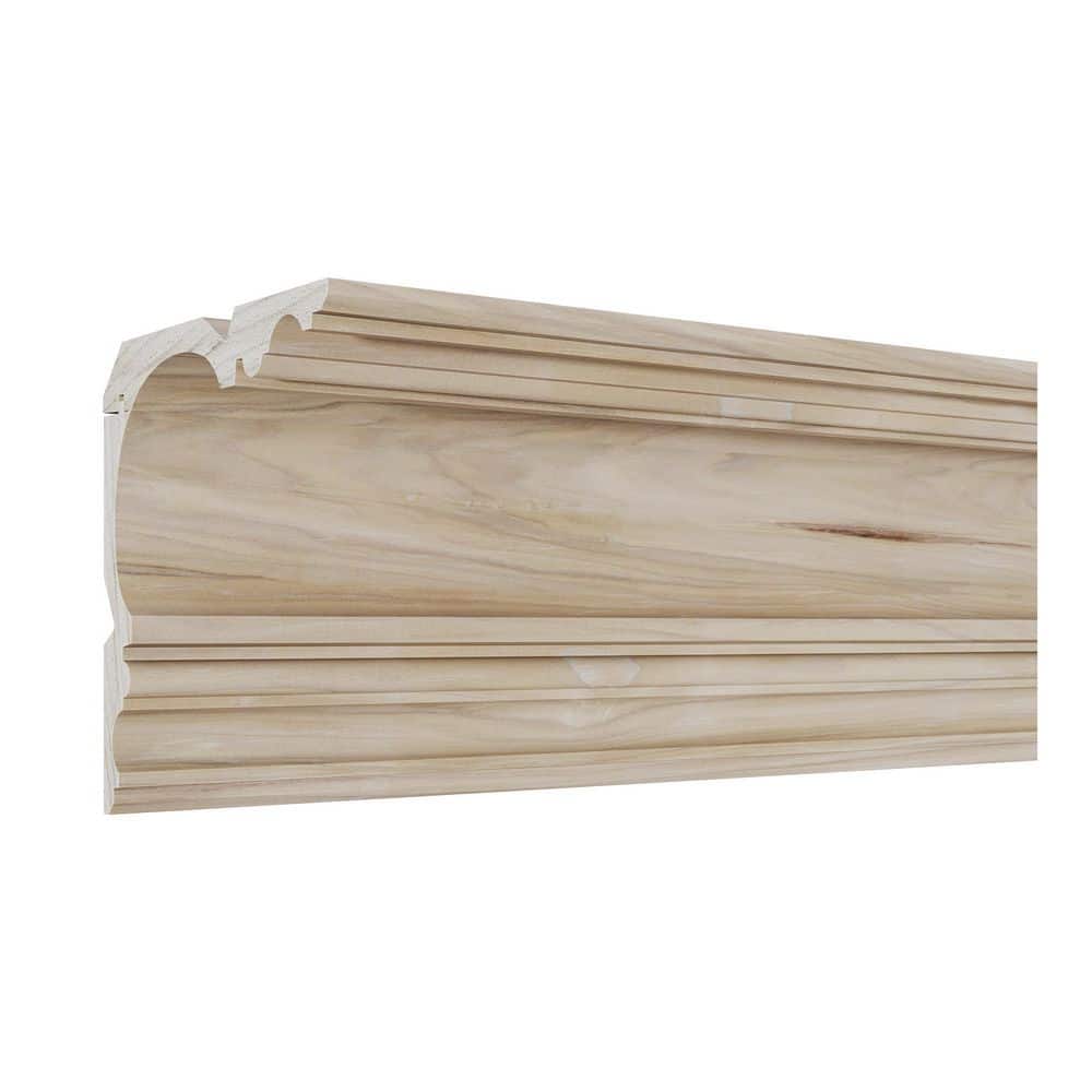 Ornamental Mouldings 1 in. D x 13 in. W x 92 in. L Unfinished Poplar Wood Ashthorpe Crown Moulding Kit (1)