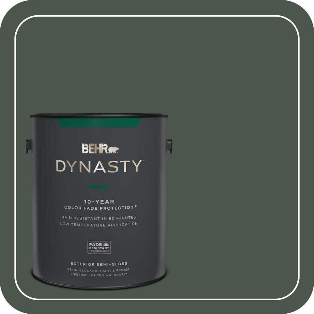 BEHR DYNASTY 1 gal. #PMD-66 Deep Evergreen Semi-Gloss Exterior Stain-Blocking Paint & Primer
