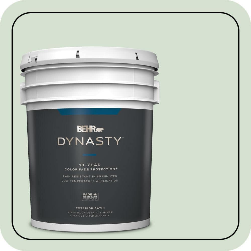 BEHR DYNASTY 5 gal. #S400-2 Comforting Green Satin Enamel Exterior Stain-Blocking Paint & Primer
