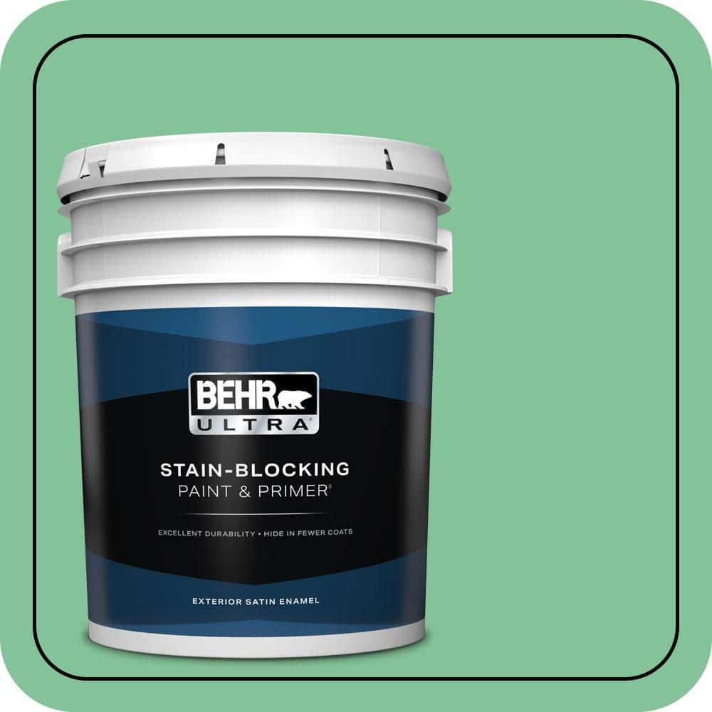 BEHR ULTRA 5 gal. #P410-4 Willow Hedge Satin Enamel Exterior Paint & Primer