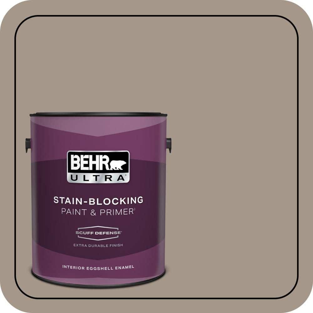 BEHR ULTRA 1 gal. #PPU5-07 Studio Taupe Extra Durable Eggshell Enamel Interior Paint & Primer (1)