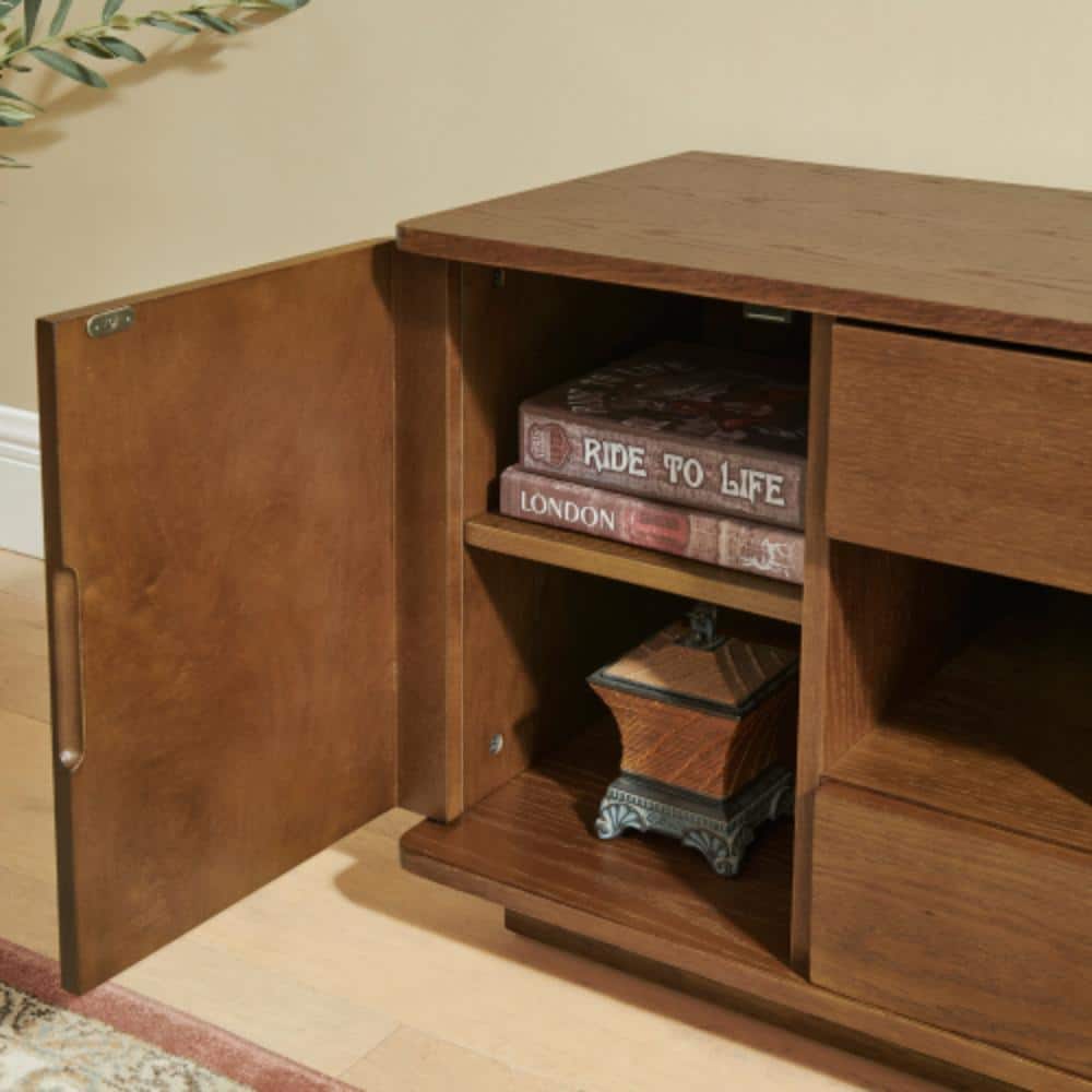 Unbranded 59 in. W x 15.75 in. D x 19.2 in. H Bathroom Brown Linen Cabinet (3)