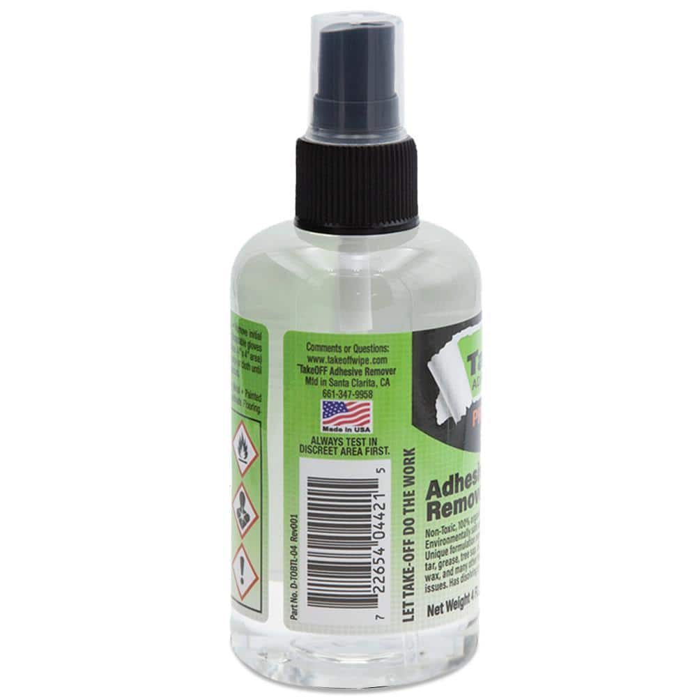TakeOFF ADHESIVE REMOVER 4 oz. Bottle Professional Strength Household Adhesive/Glue Remover for Removing Every Sticky, Greasy, Gooey Mess (2)