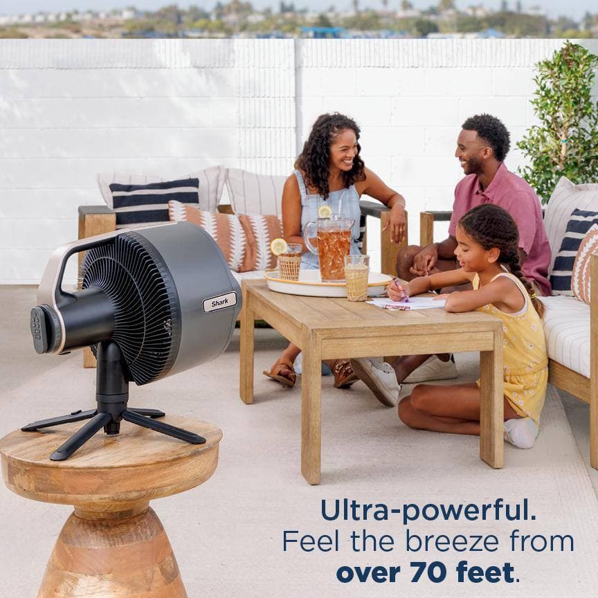 Shark FlexBreeze ProMist 13 in. 5 Speeds Pedestal Fan in Grey with Up to 24-Hr Battery, Oscillating, Corded or Cordless (2)