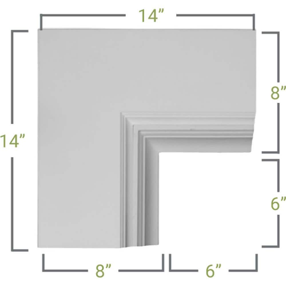 Ekena Millwork 14 in. Perimeter Inside Corner for 8 in. Deluxe Coffered Ceiling System (2)