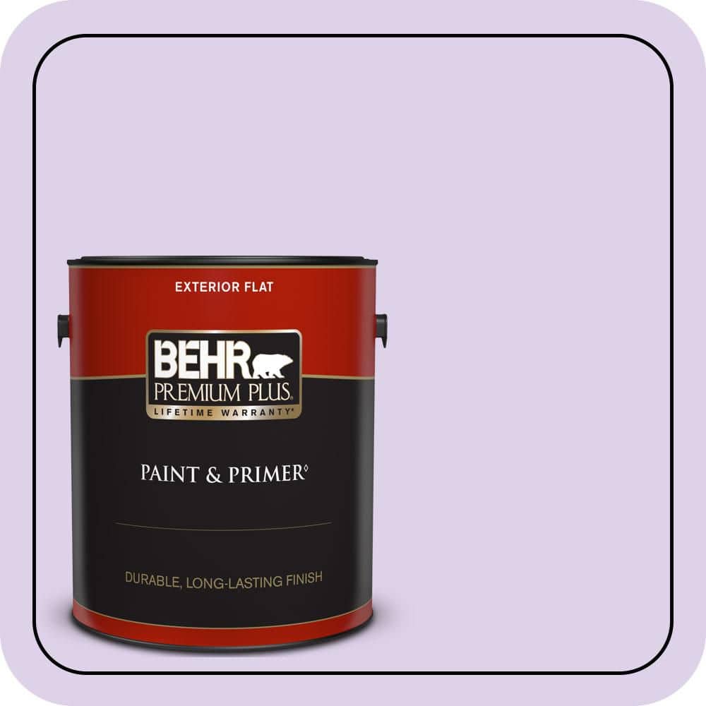 BEHR PREMIUM PLUS 1 gal. #P570-1 Teary Eyed Flat Exterior Paint & Primer
