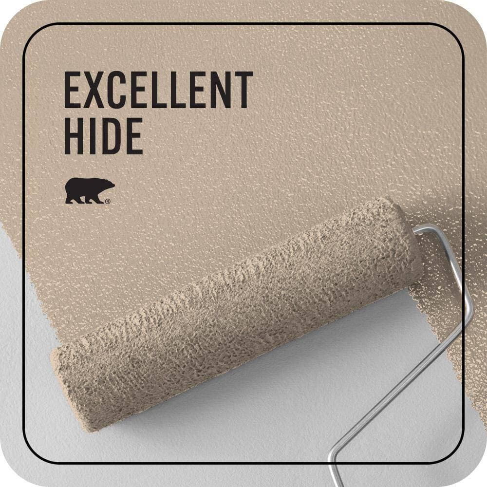 BEHR PREMIUM PLUS 1 gal. #N260-2 Almond Latte Ceiling Flat Interior Paint & Primer (2)