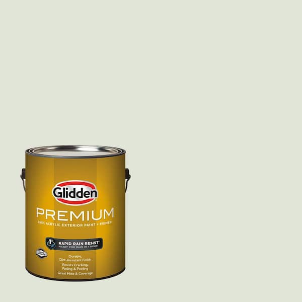 Glidden Premium 1 gal. PPG1124-1 Touch Of Lime Semi-Gloss Exterior Latex Paint (2)