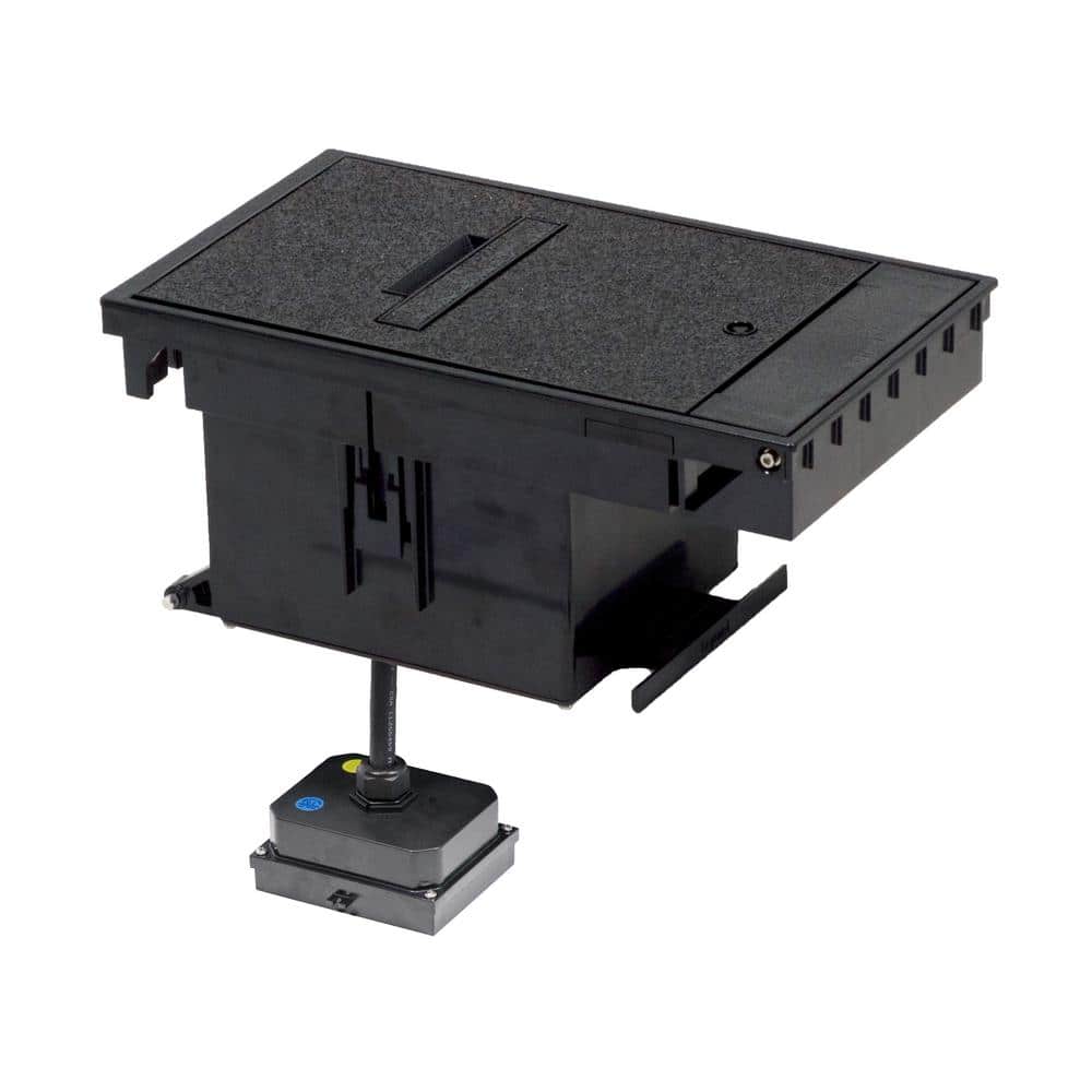 Legrand Wiremold 2-Gang Black Outdoor Weatherproof Ground Box Assembly, 20 Amp Duplex Receptacles