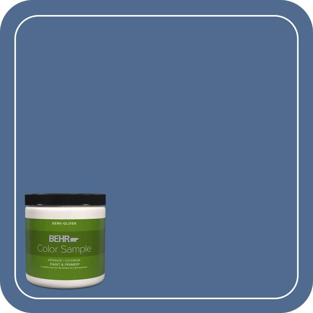 BEHR PREMIUM PLUS 8 oz. #590D-6 Wickford Bay Semi-Gloss Interior/Exterior Paint & Primer Color Sample