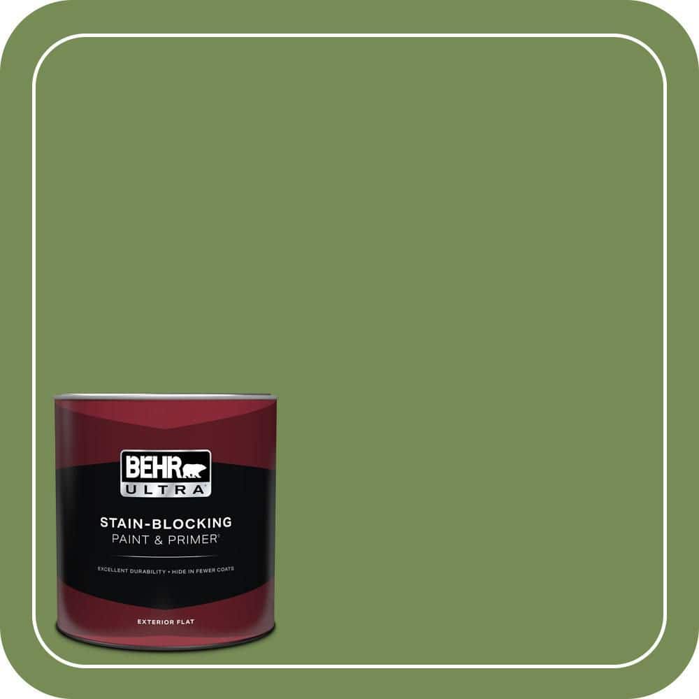 BEHR ULTRA 1 qt. #MQ6-52 Lucky Clover Flat Exterior Paint & Primer