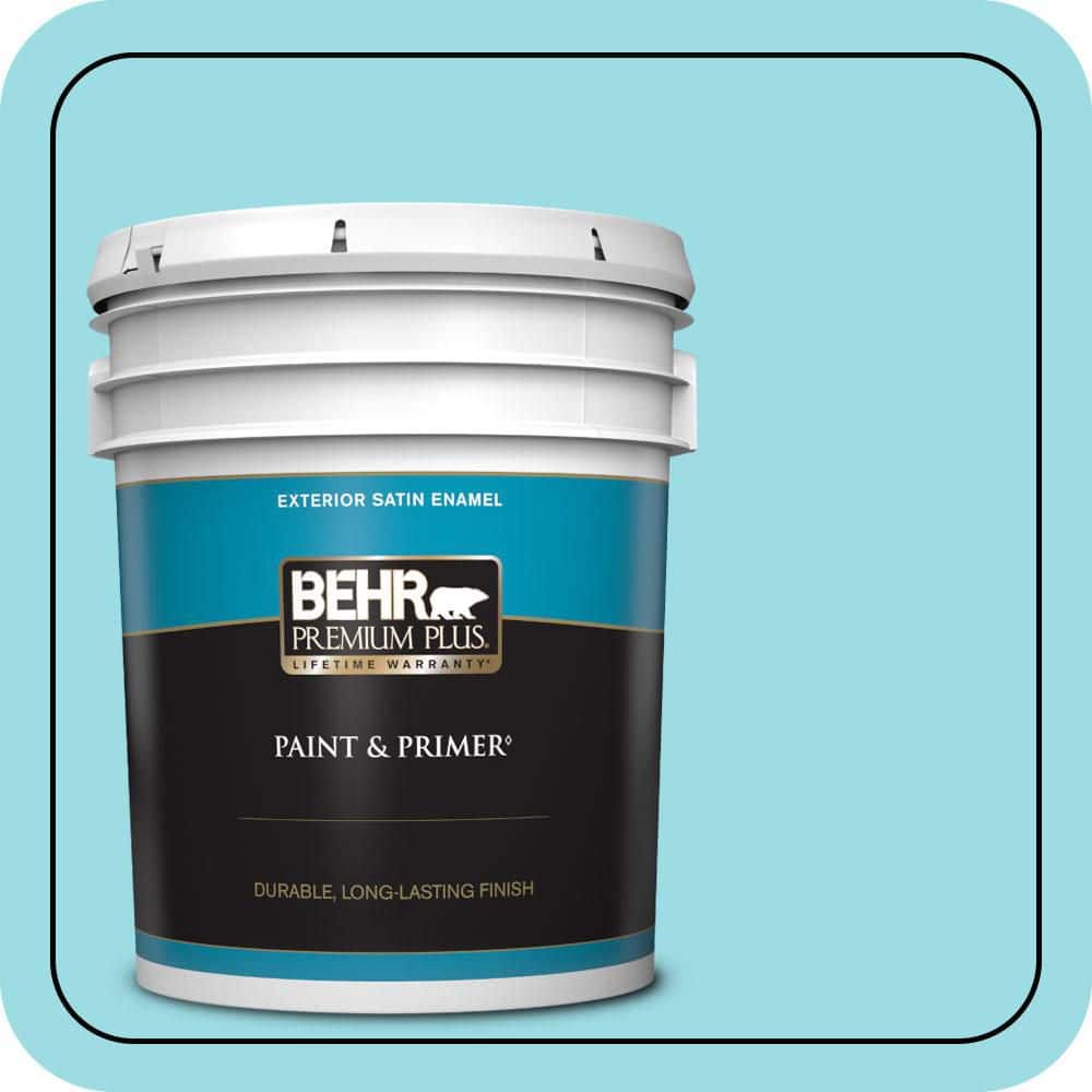 BEHR PREMIUM PLUS 5 gal. #P470-2 Serene Thought Satin Enamel Exterior Paint & Primer