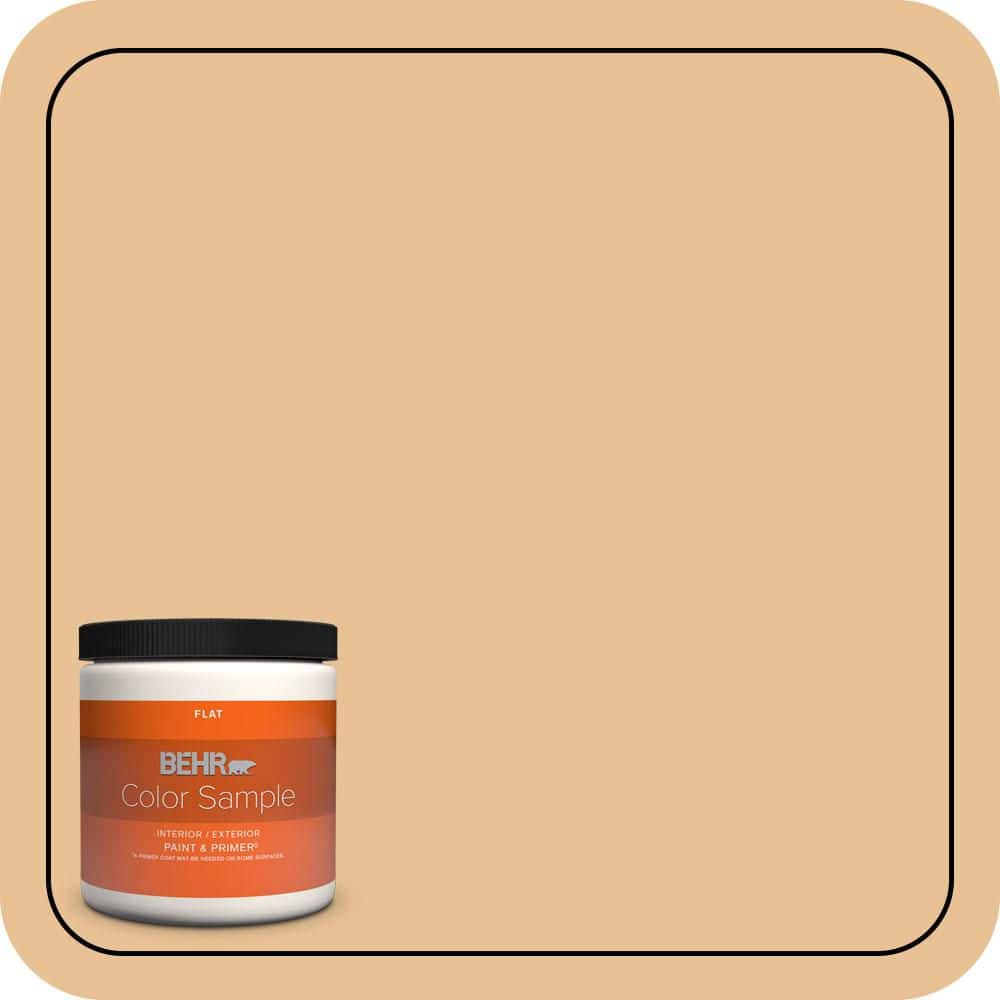 BEHR PREMIUM PLUS #M250-3 Apple Turnover Flat Interior/Exterior Paint & Primer Color Sample (1)