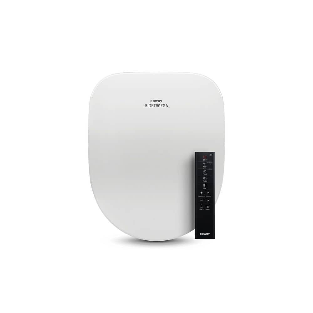 Coway Bidetmega 400S Electric Instant Heating Bidet Seat for Round Toilets in White (1)