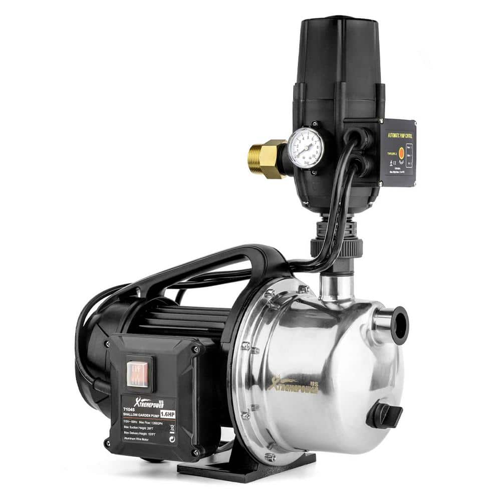 XtremepowerUS 1.6 HP 1268 GPH Shallow Well Pump Water Transfer Pump with Automatic Electronic Controller (3)