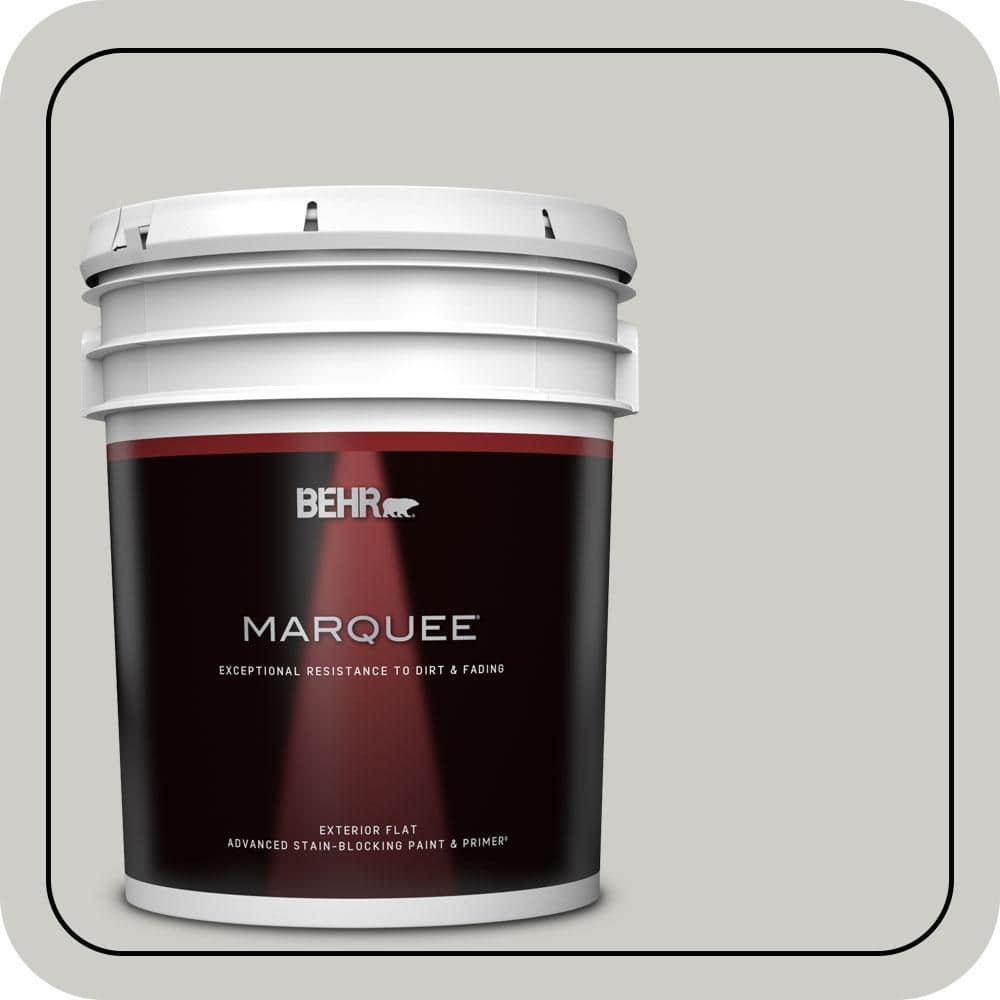 BEHR MARQUEE 5 gal. #QE-49 Mexican Silver Flat Exterior Paint & Primer