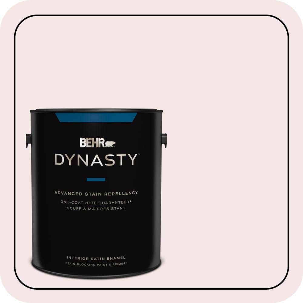 BEHR DYNASTY 1 gal. #RD-W01 Pink Prism Satin Enamel Interior Stain-Blocking Paint and Primer