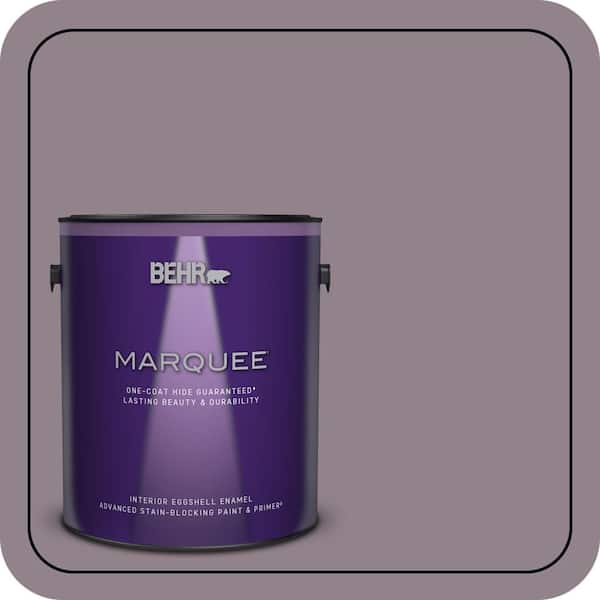 BEHR MARQUEE 1 gal. #N110-4 Gothic Purple One-Coat Hide Eggshell Enamel Interior Paint & Primer (2)