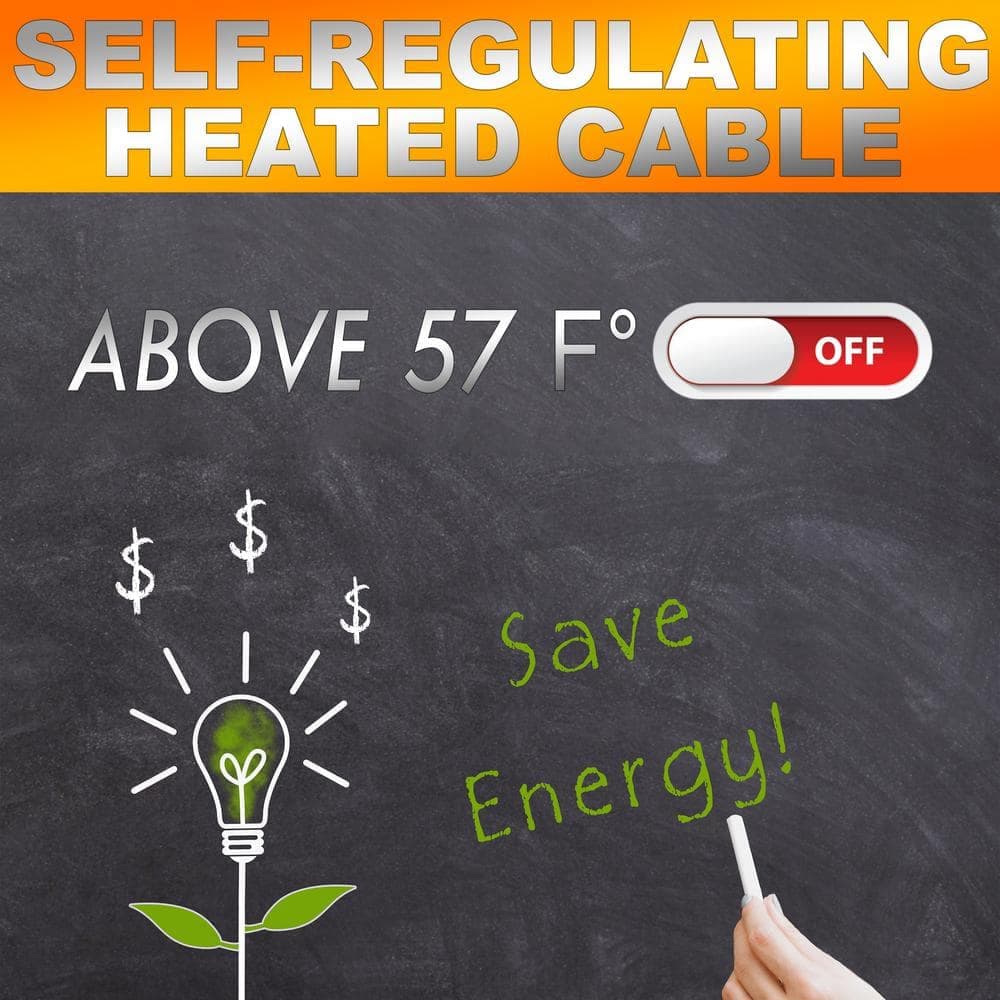 Dr Infrared Heater 250 ft. Heating Cables for Pipes and Roof De-Icing, Self-Regulating with Built-in Thermostat, 240-Volt (4)