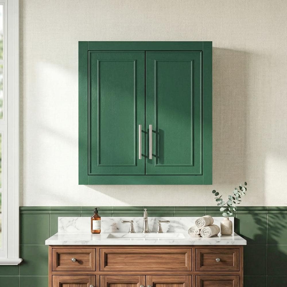 Lirago 44 in. W 8 in. D 26 in. H Surface-Mount Bathroom Storage Wall Cabinet with Adjustable Shelves