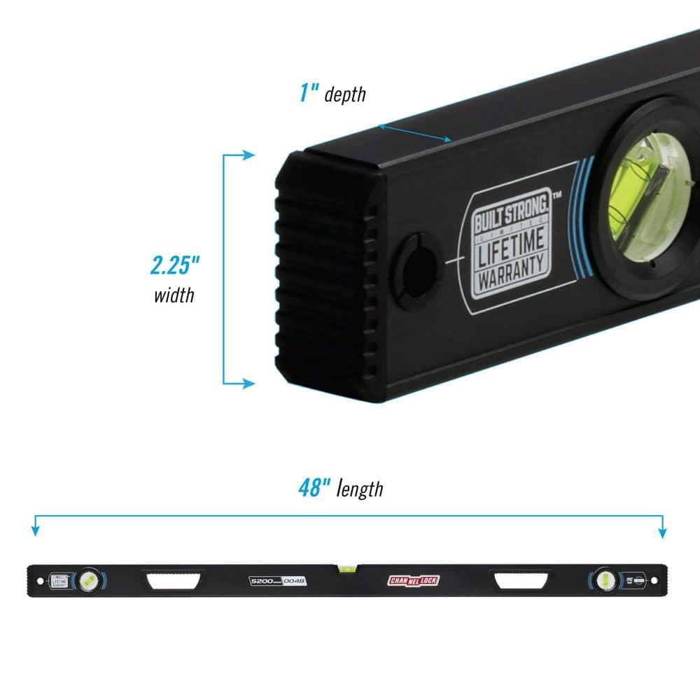 Channellock 48 in. Aluminum Box Beam Level (3)