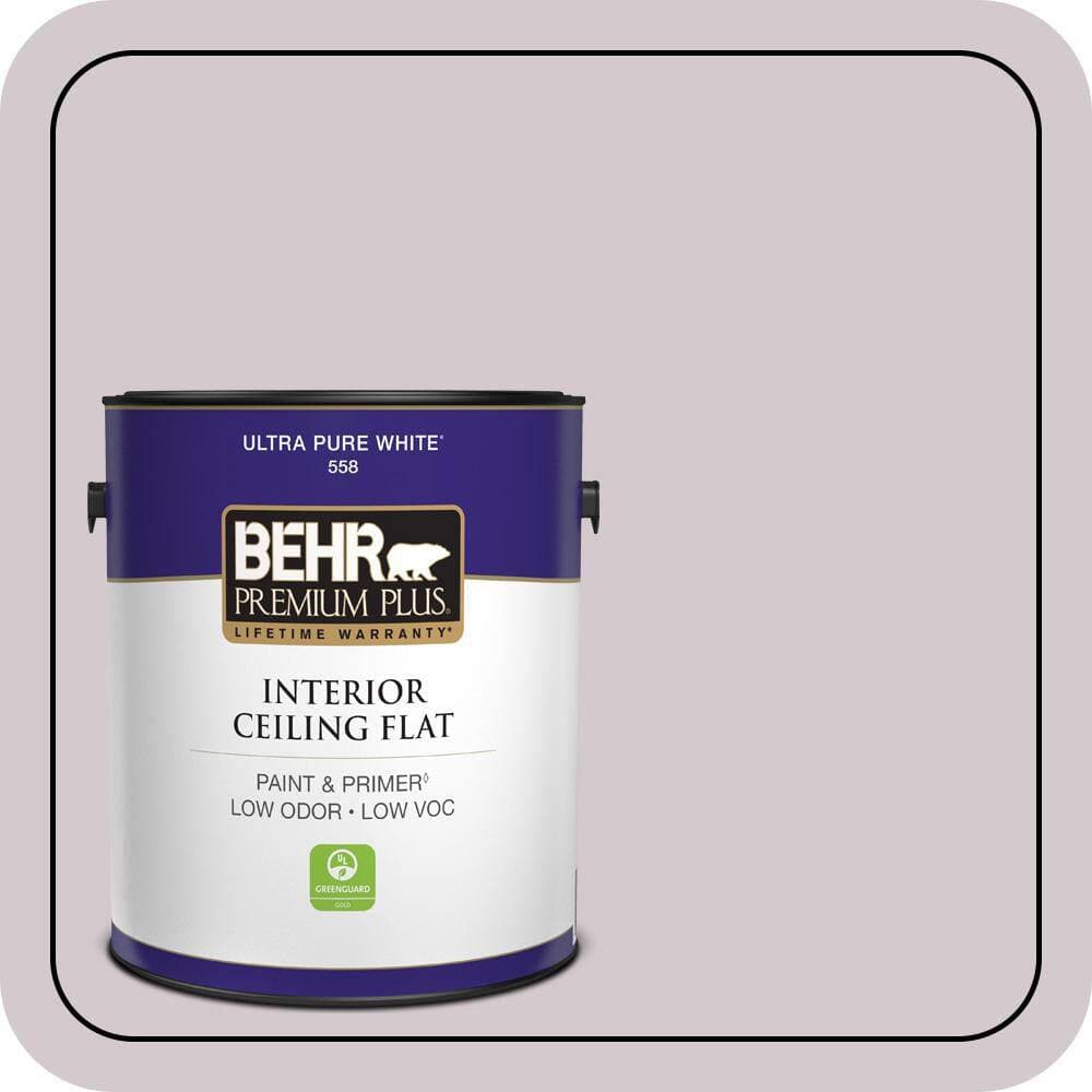 BEHR PREMIUM PLUS 1 gal. #N110-1 Dusty Lilac Ceiling Flat Interior Paint & Primer (1)