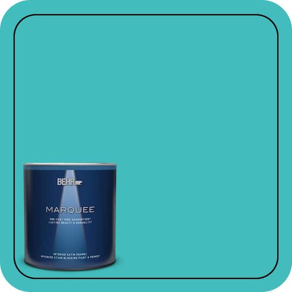 BEHR MARQUEE 1 qt. #P460-4 Lagoon Rock Satin Enamel Interior Paint & Primer (2)