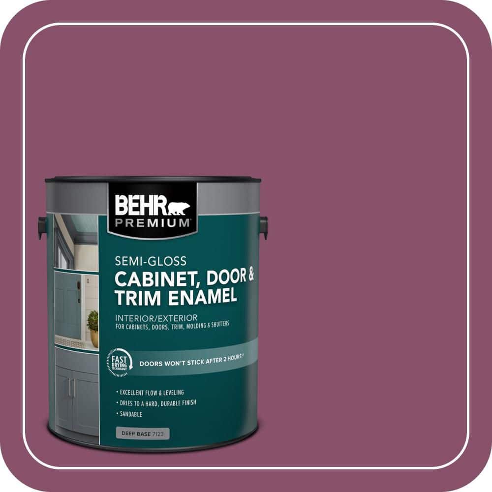 BEHR PREMIUM 1 gal. #M120-7 Raspberry Crush Semi-Gloss Enamel Interior/Exterior Cabinet, Door & Trim Paint (1)