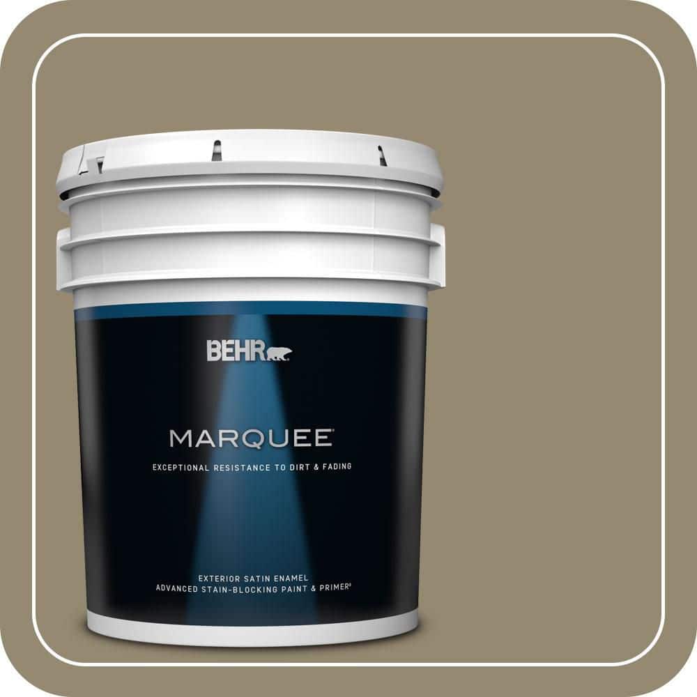 BEHR MARQUEE 5 gal. #PPU8-03 Dry Pasture Satin Enamel Exterior Paint & Primer