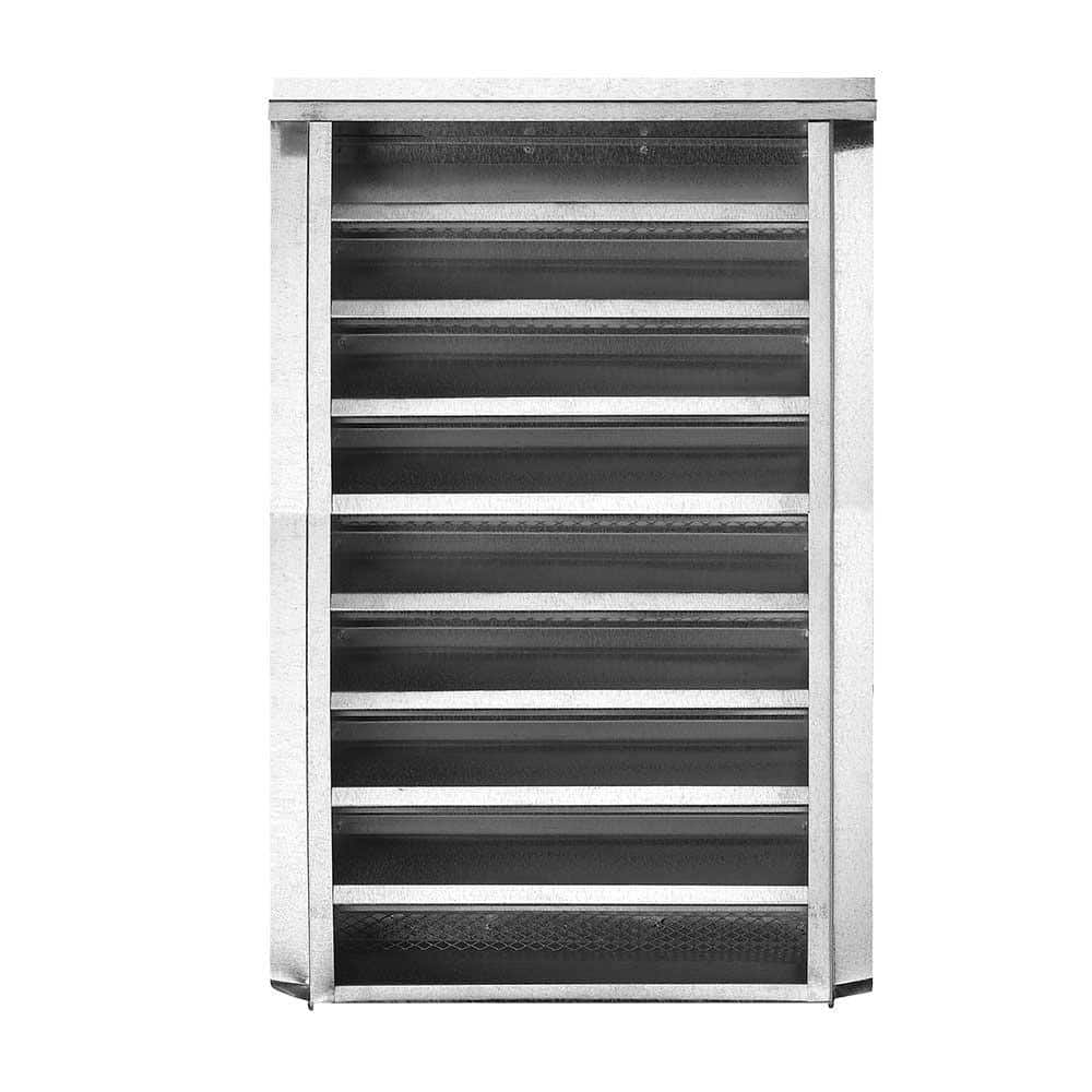 Gibraltar Building Products 14 in in. x 24 in in. Rectangular Silver Galvanized Steel Built-in Screen Gable Louver Vent