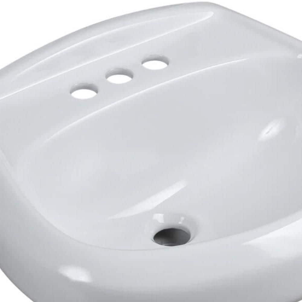 Glacier Bay Aragon 8.2 in. Pedestal Sink Basin in White Vitreous China (3)