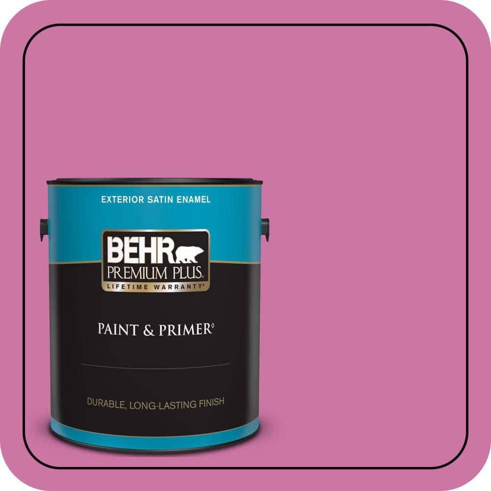 BEHR PREMIUM PLUS 1 gal. #P120-4 Heart Breaker Satin Enamel Exterior Paint & Primer