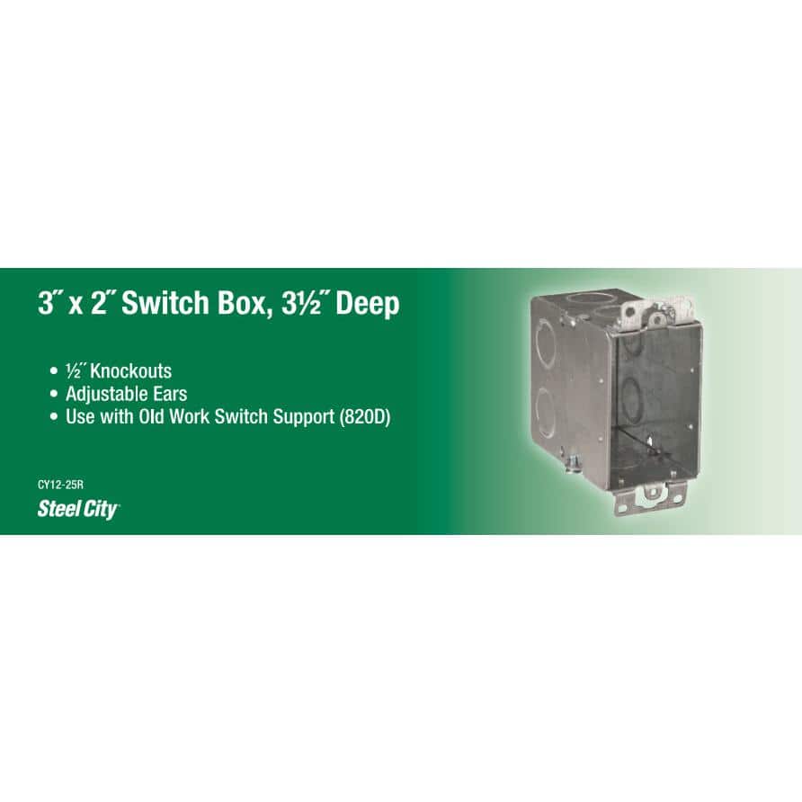 Steel City 1-Gang Old Work Metal Electrical Switch Box With Conduit Knockouts (CY12-25R) (3)