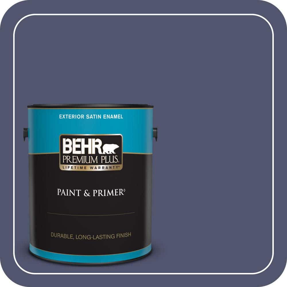 BEHR PREMIUM PLUS 1 gal. #S540-7 Bossa Nova Satin Enamel Exterior Paint & Primer