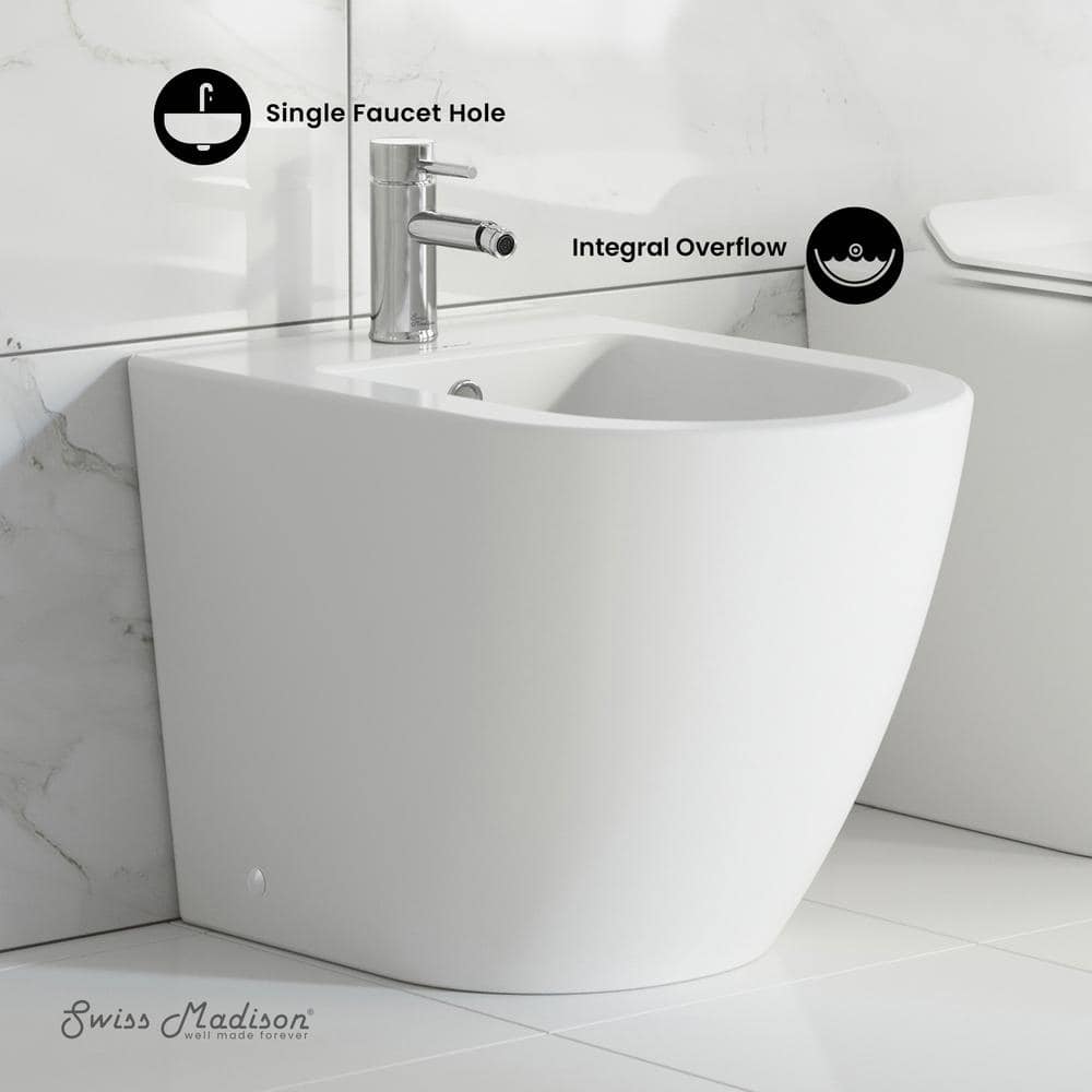 Swiss Madison St. Tropez Elongated Smart Bidet Toilet Single Other GPF in Glossy (2)
