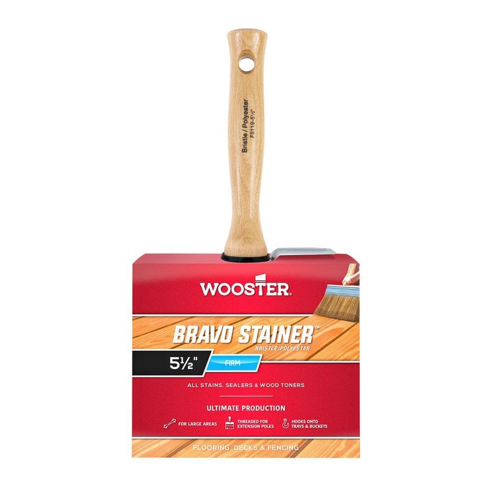 Wooster 5-1/2 in. Bristle/Polyester Bravo Stainer Brush