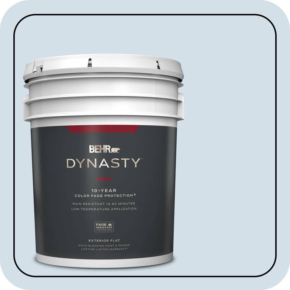 BEHR DYNASTY 5 gal. #580E-1 Rain Drop Flat Exterior Stain-Blocking Paint & Primer