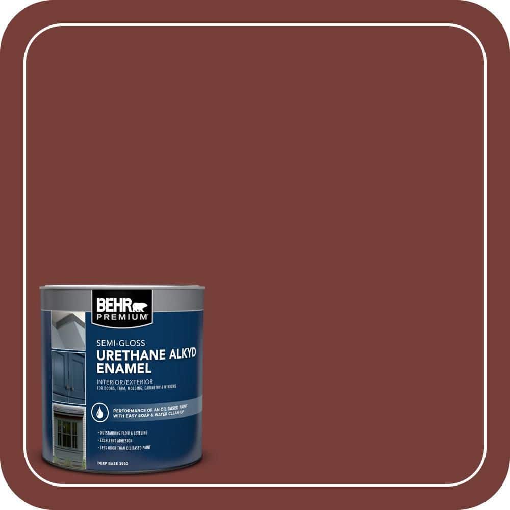 BEHR PREMIUM 1 qt. #BXC-76 Florence Red Semi-Gloss Enamel Urethane Alkyd Interior/Exterior Paint (1)