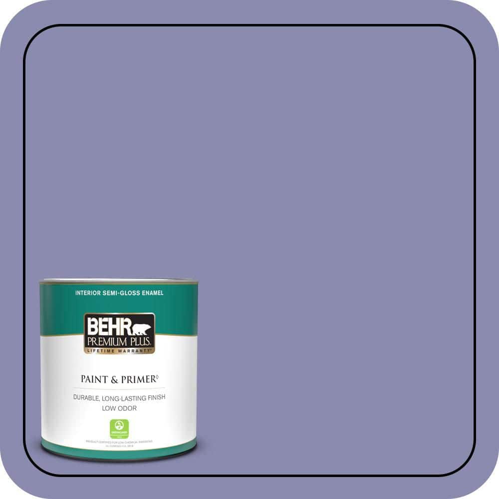 BEHR PREMIUM PLUS 1 qt. #M550-5 Violet Aura Semi-Gloss Enamel Low Odor Interior Paint & Primer