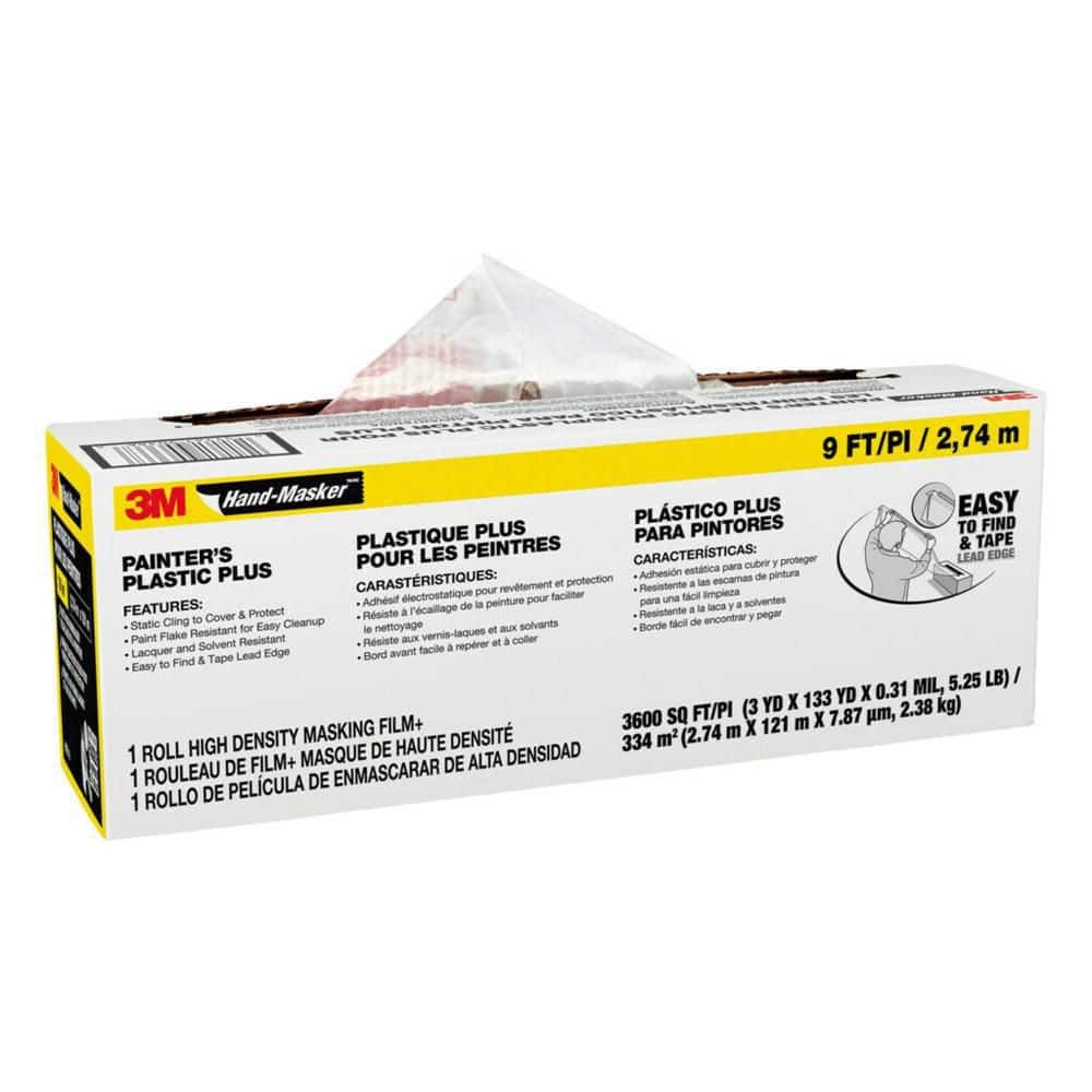 3M Hand-Masker 400 ft. x 9 ft. x 0.31 mil Painter's Plastic Plus (3)