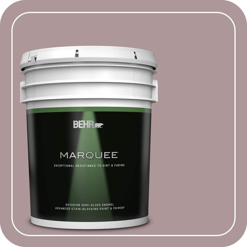 BEHR MARQUEE 5 gal. #PMD-53 Antique Mauve Semi-Gloss Enamel Exterior Paint & Primer