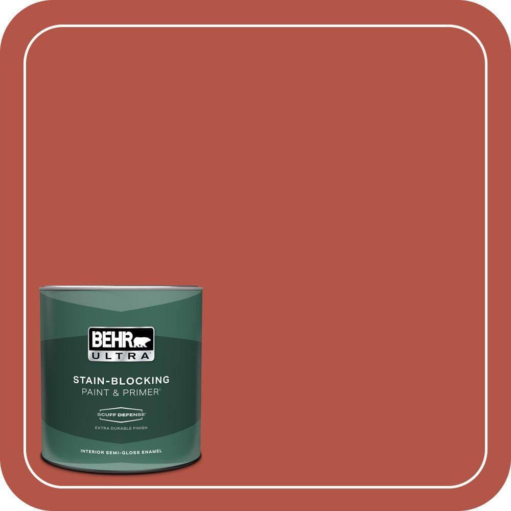 BEHR ULTRA 1 qt. #T17-18 Hot and Spicy Extra Durable Semi-Gloss Enamel Interior Paint & Primer