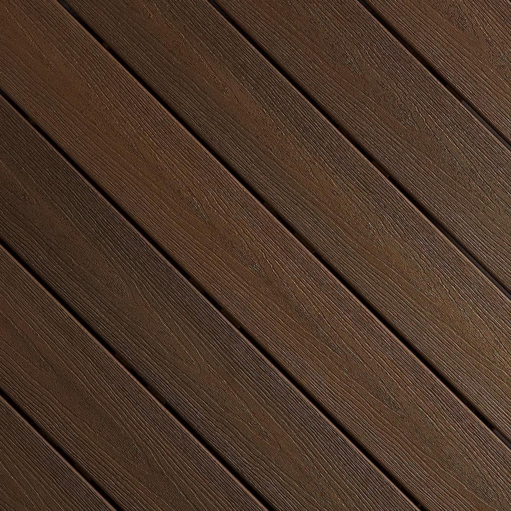 Fiberon Sanctuary 1 in. x 6 in. x 1 ft. Espresso Grooved Edge Capped Composite Deck Board Sample (3)