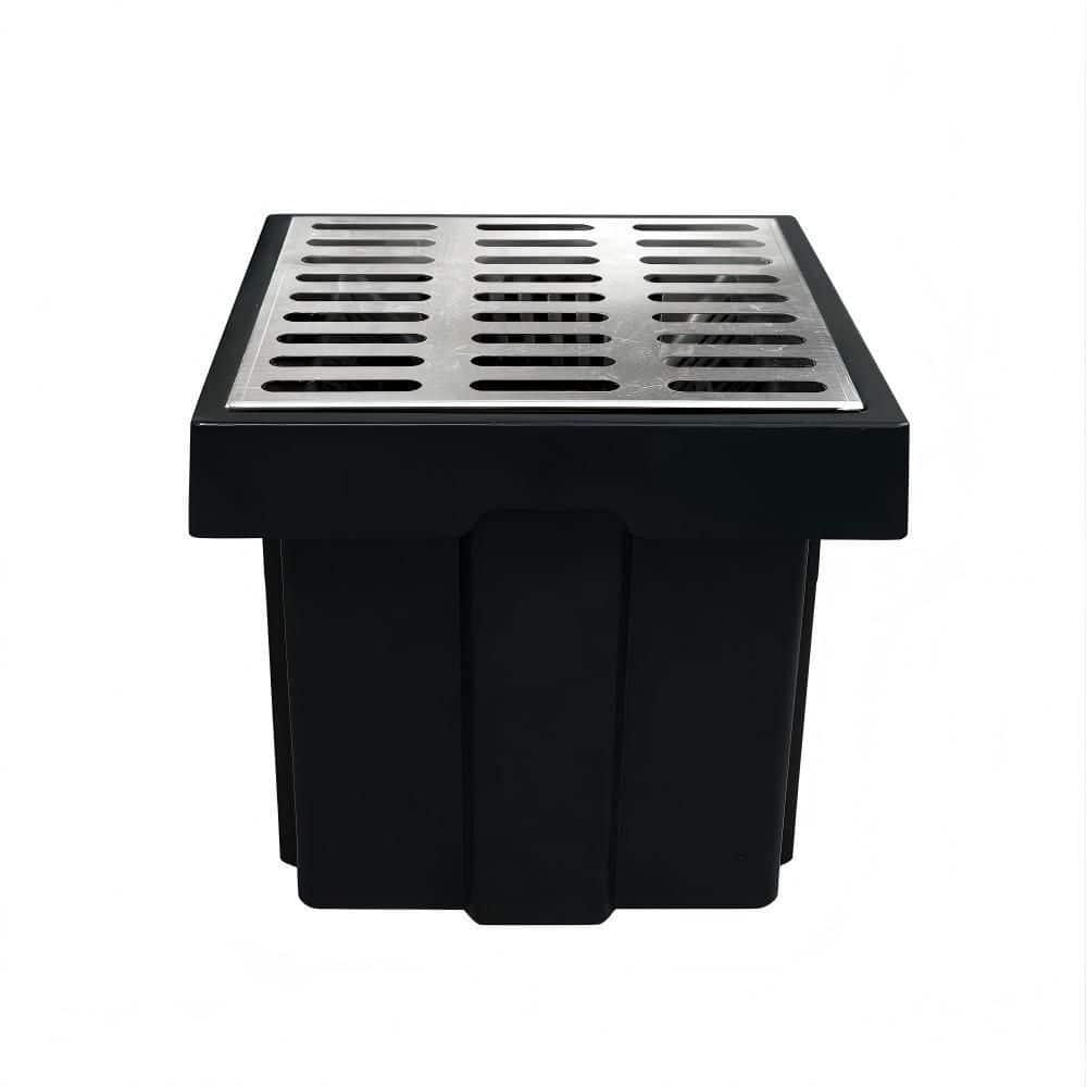Helhom 18 in. x 18 in. x 15 in. Catch Basin with 304 Stainless Steel Grate, Large Catch Basin for Drainage with Debris Basket