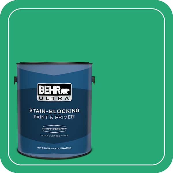 BEHR ULTRA 1 gal. #470B-5 Garden Medley Extra Durable Satin Enamel Interior Paint & Primer (2)